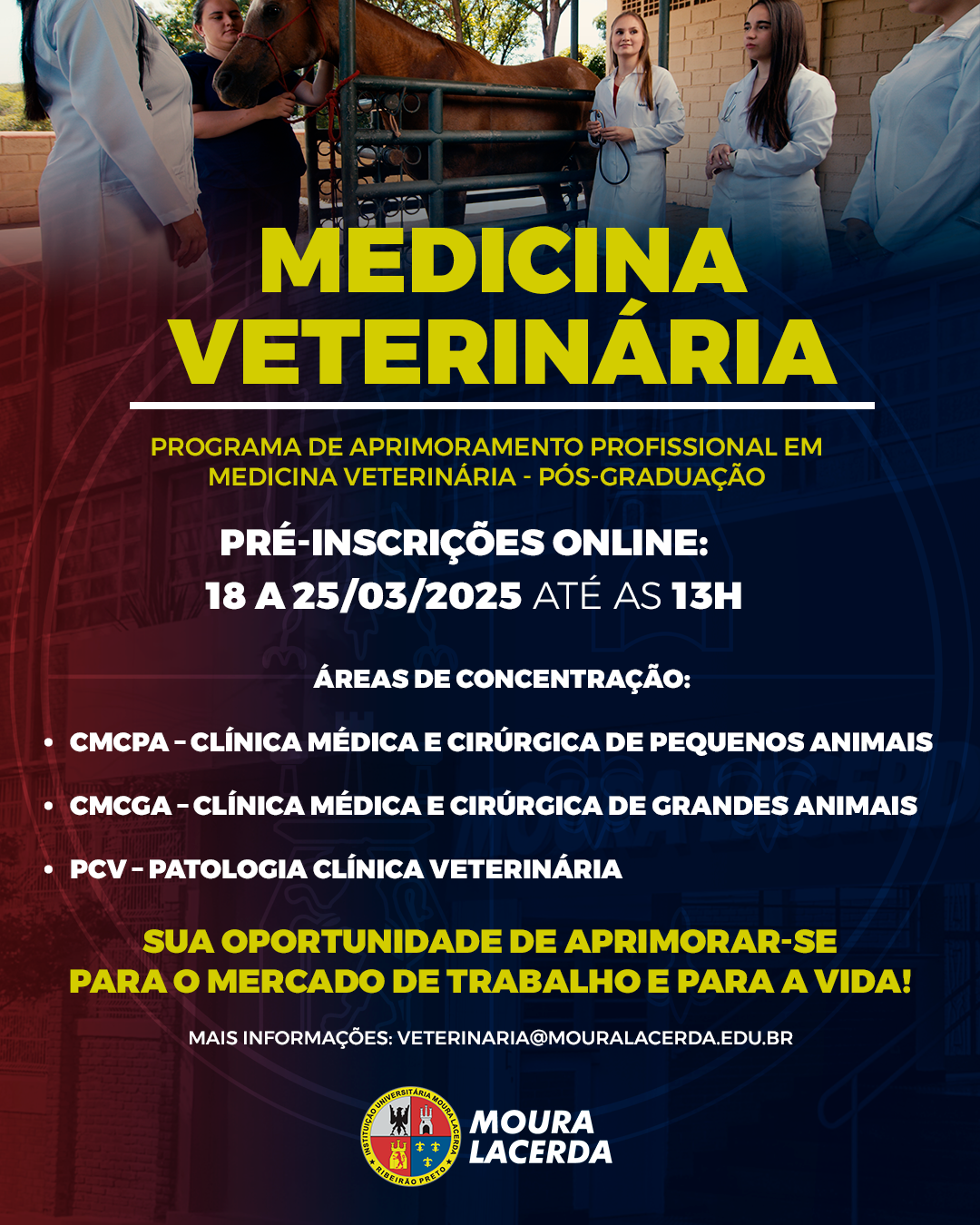 Centro Universitário Moura Lacerda abre inscrições para o Programa de Aprimoramento Profissional em Medicina Veterinária (PAPMV)